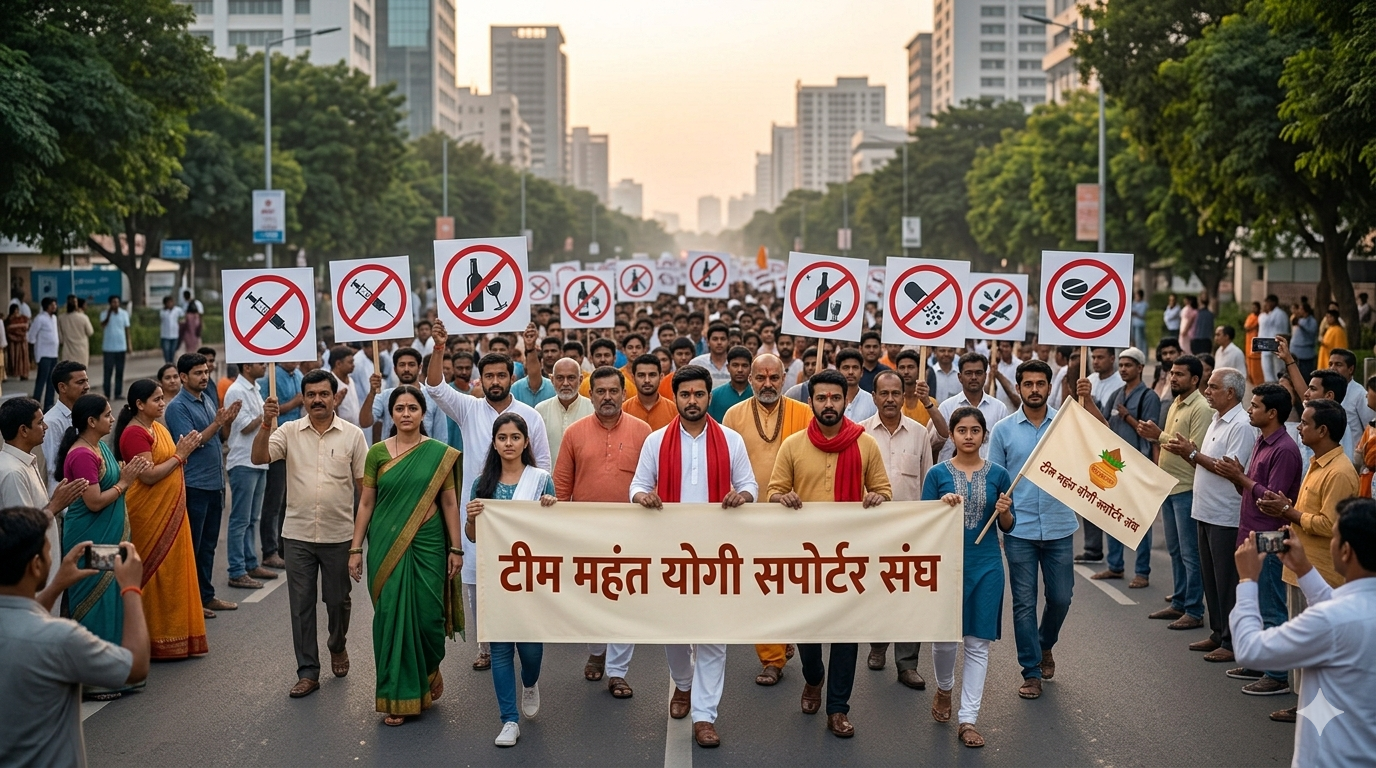 टीम महंत योगी सपोर्टर संघ द्वारा नशा मुक्ति जागरूकता कार्यक्रम का आयोजन